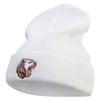 Angry Grizzly Embroidered 12 Inch Long Knitted Beanie - White OSFM