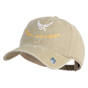 USAF Retired Embroidered Cotton Twill Brass Buckle Cap - Khaki OSFM