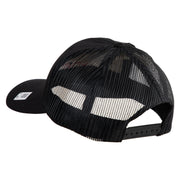 United States Marines Semper Fi Emblem Embroidered 6 Panel Structured Cotton Twill Mesh Cap Made in USA - Black OSFM