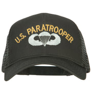 US Paratrooper Embroidered Solid Cotton Mesh Pro Cap