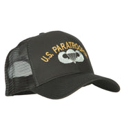 US Paratrooper Embroidered Solid Cotton Mesh Pro Cap