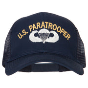 US Paratrooper Embroidered Solid Cotton Mesh Pro Cap