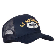 US Paratrooper Embroidered Solid Cotton Mesh Pro Cap