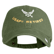 USAF Retired Embroidered Cotton Twill Brass Buckle Cap - Olive OSFM