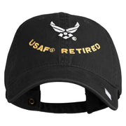 USAF Retired Embroidered Cotton Twill Brass Buckle Cap - Black OSFM