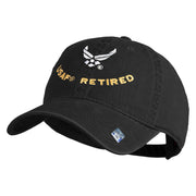 USAF Retired Embroidered Cotton Twill Brass Buckle Cap - Black OSFM