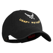 USAF Retired Embroidered Cotton Twill Brass Buckle Cap - Black OSFM