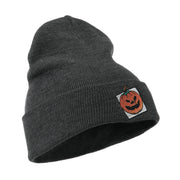 Halloween Jack o Lantern with a Square Box Embroidered Long Beanie