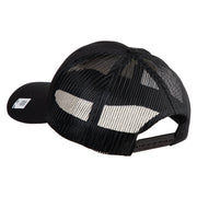 Devil Dog Embroidered 6 Panel Structured Cotton Twill Mesh Cap Made in USA - Black OSFM