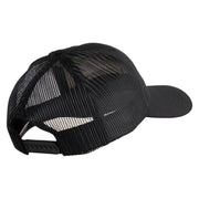 Devil Dog Embroidered 6 Panel Structured Cotton Twill Mesh Cap Made in USA - Black OSFM