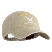 Veteran US Air Force Embroidered Cotton Twill Brass Buckle Cap - Khaki OSFM