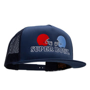 Super Bowl Helmet Face Off Embroidered 5 Panel Mesh Trucker Snapback Cap