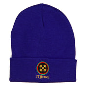 Ujima is Collective Responsibility and Work Embroidered Knitted Long Beanie