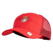 Devil Dog Embroidered 6 Panel Structured Cotton Twill Mesh Cap Made in USA - Red OSFM