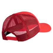 Devil Dog Embroidered 6 Panel Structured Cotton Twill Mesh Cap Made in USA - Red OSFM