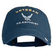Veteran US Air Force Embroidered Cotton Twill Brass Buckle Cap - Navy OSFM