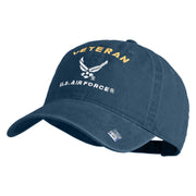 Veteran US Air Force Embroidered Cotton Twill Brass Buckle Cap - Navy OSFM