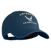 Veteran US Air Force Embroidered Cotton Twill Brass Buckle Cap - Navy OSFM