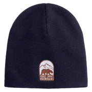 Great Smoky Mountains Embroidered 8" Knit Short Beanie - Navy OSFM