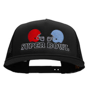 Super Bowl Helmet Face Off Embroidered 5 Panel Mesh Trucker Snapback Cap