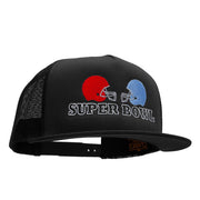 Super Bowl Helmet Face Off Embroidered 5 Panel Mesh Trucker Snapback Cap