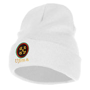 Ujima is Collective Responsibility and Work Embroidered Knitted Long Beanie