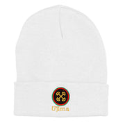 Ujima is Collective Responsibility and Work Embroidered Knitted Long Beanie