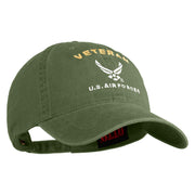 Veteran US Air Force Embroidered Cotton Twill Brass Buckle Cap - Olive OSFM