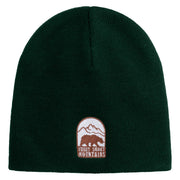 Great Smoky Mountains Embroidered 8" Knit Short Beanie - Dark Green OSFM