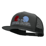 Super Bowl Helmet Face Off Embroidered 5 Panel Mesh Trucker Snapback Cap