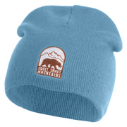 Great Smoky Mountains Embroidered 8" Knit Short Beanie - Light Blue OSFM