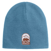 Great Smoky Mountains Embroidered 8" Knit Short Beanie - Light Blue OSFM