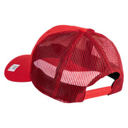 Ooh Rah Embroidered 6 Panel Structured Cotton Twill Mesh Cap Made in USA - Red OSFM