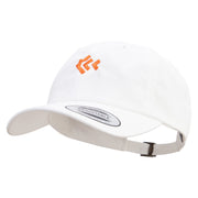 Cool Fish Line Logo Embroidered Dad Style Unstructured Low Profile 6 panel Cotton Cap - White OSFM