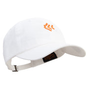 Cool Fish Line Logo Embroidered Dad Style Unstructured Low Profile 6 panel Cotton Cap - White OSFM