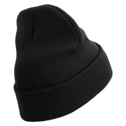 Licensed 173rd Airborne Brigade Combat Team Veteran Embroidered 12 Inch Long Knitted Beanie - Black OSFM