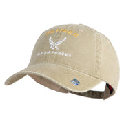 Retired US Air Force Embroidered Cotton Twill Brass Buckle Cap - Khaki OSFM