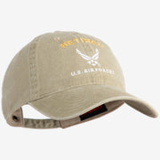 Retired US Air Force Embroidered Cotton Twill Brass Buckle Cap - Khaki OSFM