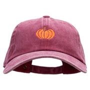 Fall Pumpkin Embroidered Unstructured Cotton Cap