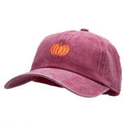 Fall Pumpkin Embroidered Unstructured Cotton Cap