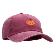 Fall Pumpkin Embroidered Unstructured Cotton Cap