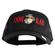 Ooh Rah Embroidered 6 Panel Structured Cotton Twill Mesh Cap Made in USA - Black OSFM