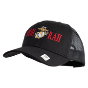 Ooh Rah Embroidered 6 Panel Structured Cotton Twill Mesh Cap Made in USA - Black OSFM