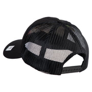 Ooh Rah Embroidered 6 Panel Structured Cotton Twill Mesh Cap Made in USA - Black OSFM