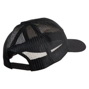 Ooh Rah Embroidered 6 Panel Structured Cotton Twill Mesh Cap Made in USA - Black OSFM