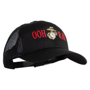 Ooh Rah Embroidered 6 Panel Structured Cotton Twill Mesh Cap Made in USA - Black OSFM