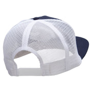 The Man on the Chaise Lounge Embroidered Flat Bill Snapback Trucker Cap - Navy-White OSFM