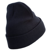 Licensed 173rd Airborne Brigade Combat Team Veteran Embroidered 12 Inch Long Knitted Beanie - Navy OSFM