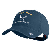 Retired US Air Force Embroidered Cotton Twill Brass Buckle Cap - Navy OSFM