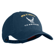 Retired US Air Force Embroidered Cotton Twill Brass Buckle Cap - Navy OSFM